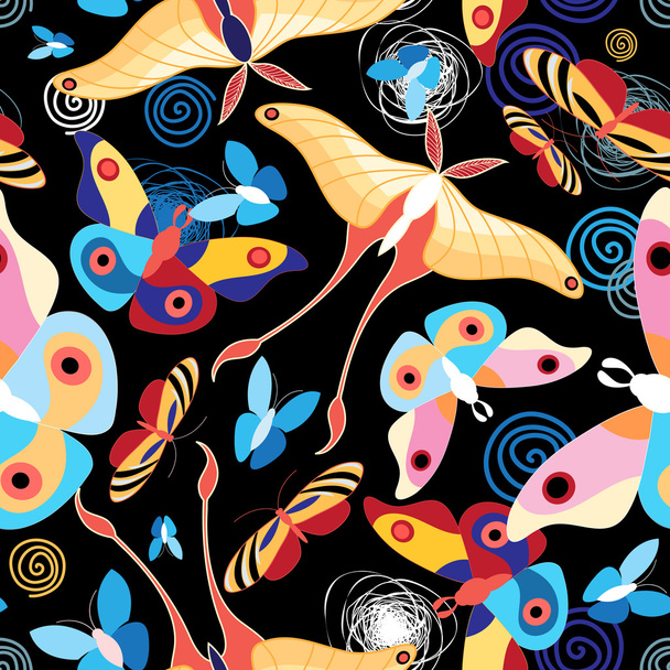 pattern multicolored butterflies - Вектор, зображення