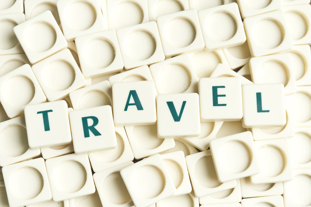 Travel word made by leter pieces - Foto, immagini