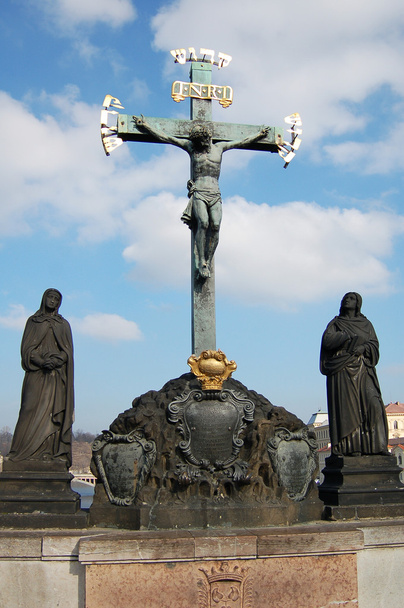 Christ Statue on the Charles bridge, Prague - Photo, Image