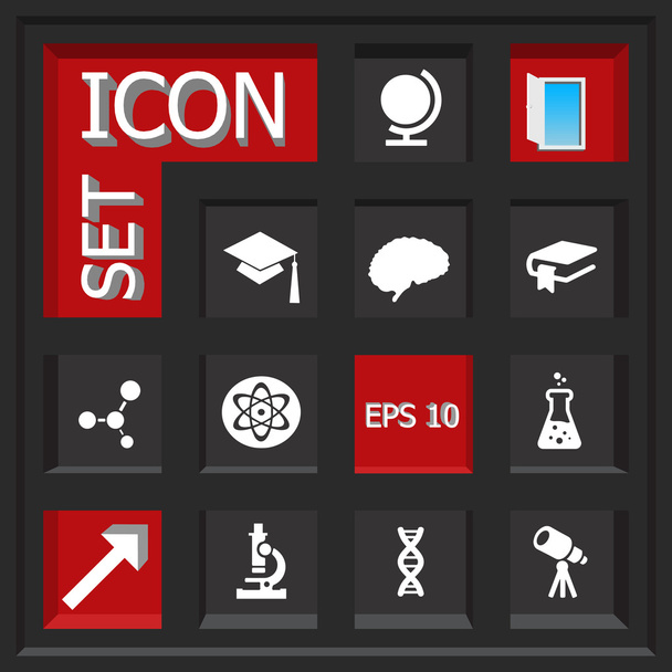 Abstract creative concept vector set of science and education icons for web and mobile app isolated on background, art illustration template design, business infographic and social media, symbol. - Vector, Image