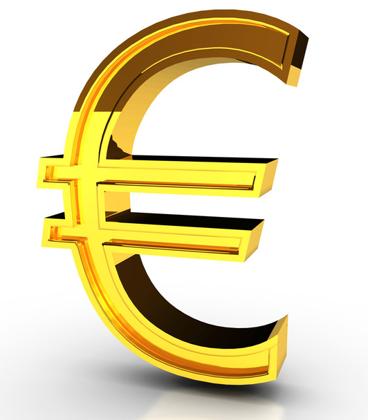 Símbolo EURO dourado
 - Foto, Imagem