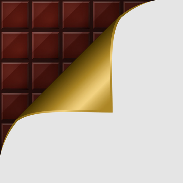 Placa de chocolate bajo esquina rizada
 - Vector, imagen
