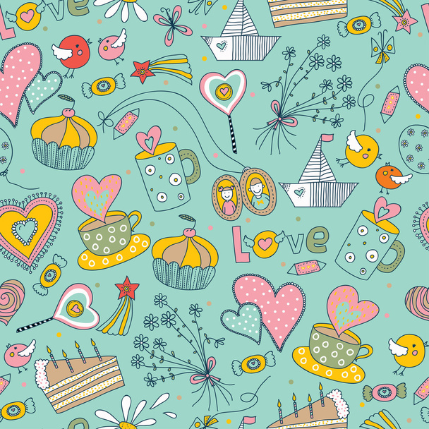 pattern with love motif. - Vector, Image