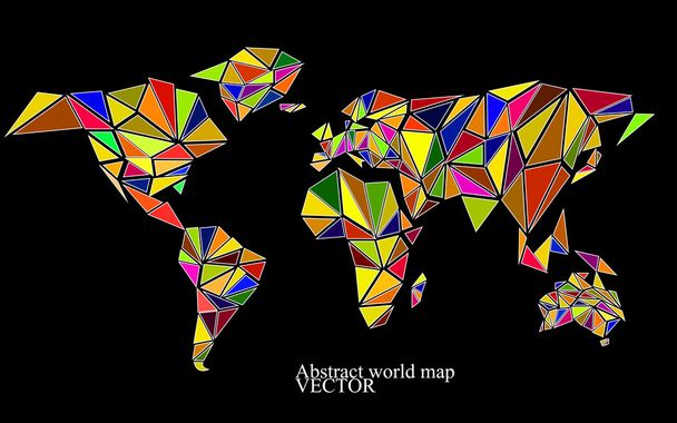 abstrakte Weltkarte Hintergrund im polygonalen Stil. farbenfrohe Vektorillustration. Folge 10 - Vektor, Bild