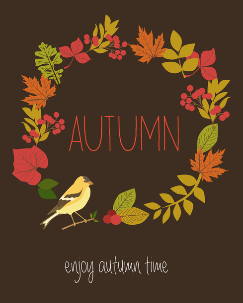 Autumn greeting card - Vettoriali, immagini