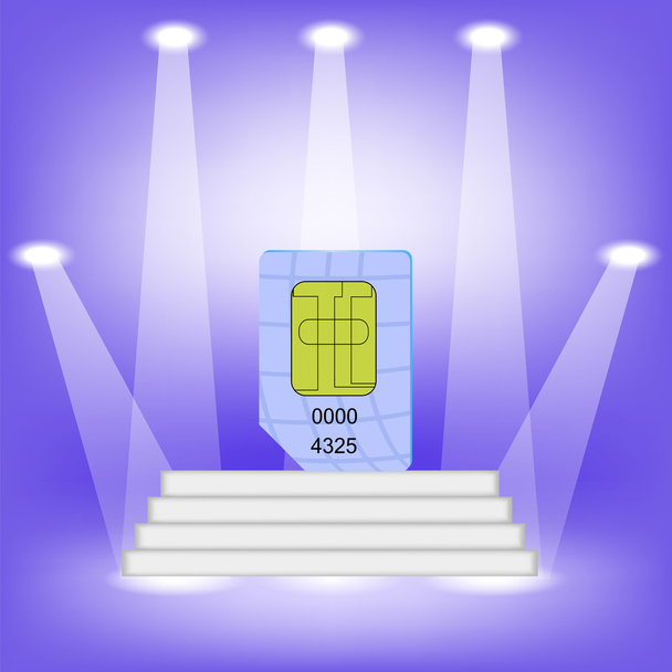 Blue SIM Card - Vector, Image