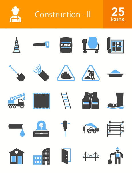 Construction, building icons set - Vector, Image