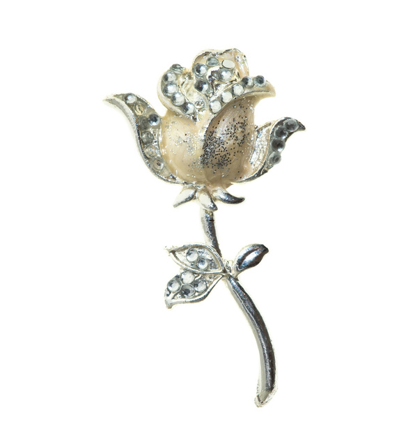  flower brooches on white background - Photo, Image
