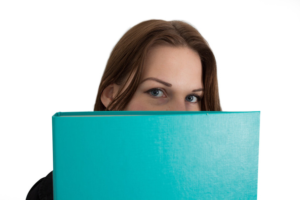 Young Female Student With A Folder/Binder - Fotó, kép