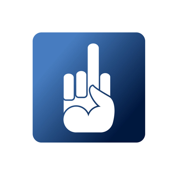 fuck flat web icon. Symbol frech auf blauem Hintergrund. sozial  - Vektor, Bild