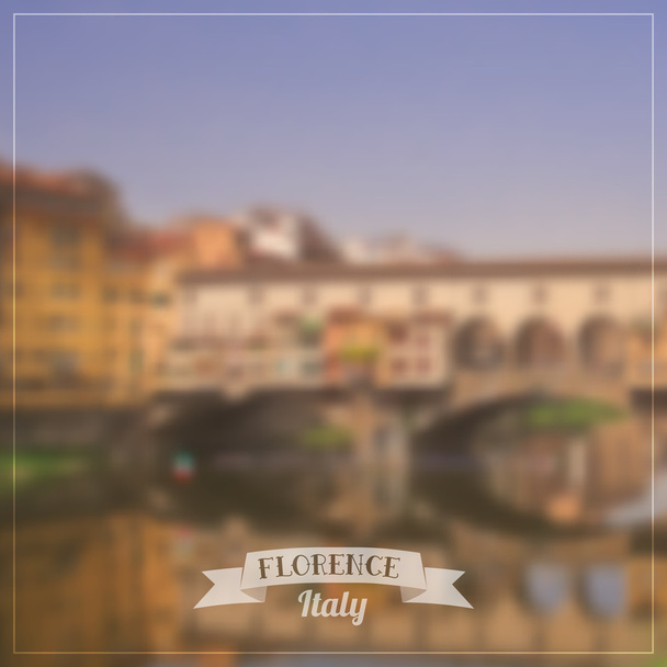 背景をぼかした写真 - イタリア。フィレンツェのヴェッキオ橋を橋します。 - ベクター画像