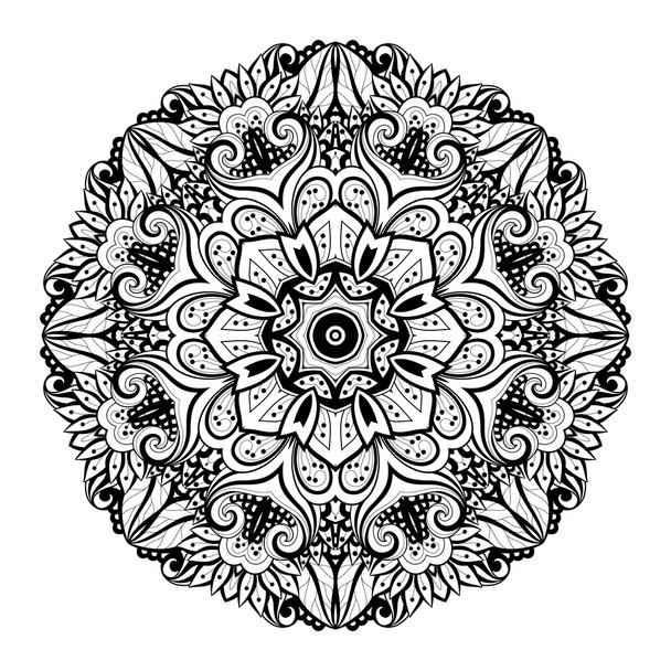 Beautiful Ornament Black Mandala - Vektör, Görsel