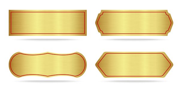 金属の金のネーム プレートのセット  - ベクター画像