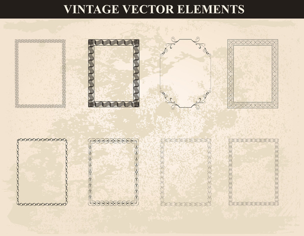 Decorative vintage frames and borders set vector - Vettoriali, immagini