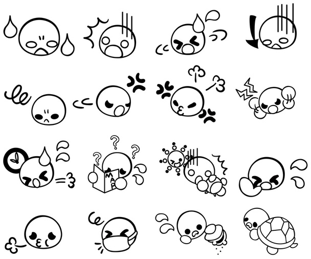 Cute Face Icons - Vector, Image