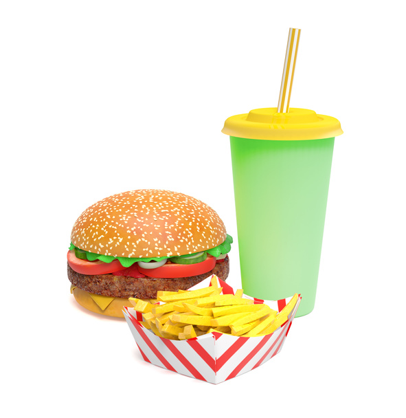 hamburger e patatine fritte - Foto, immagini