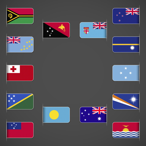 Sammlung Weltflaggen, Ozeanien - Vektor, Bild