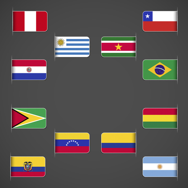 Dünya bayrakları toplama, Güney Amerika - Vektör, Görsel