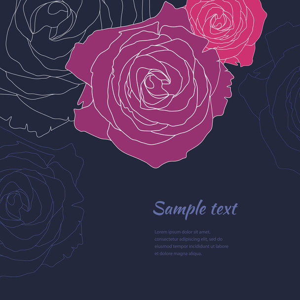 vector rose background template  - Vektör, Görsel