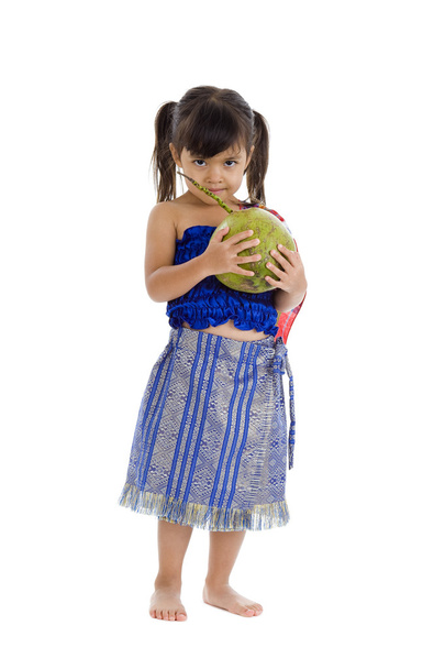 Jolie fille avec noix de coco
 - Photo, image