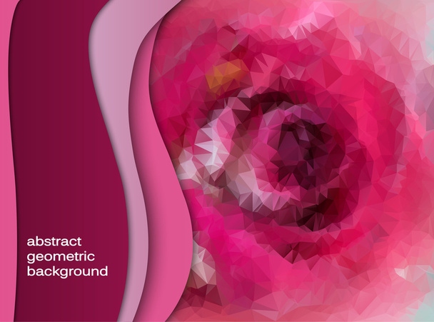 schöner abstrakter Flyer mit rosa Rose - Vektor, Bild