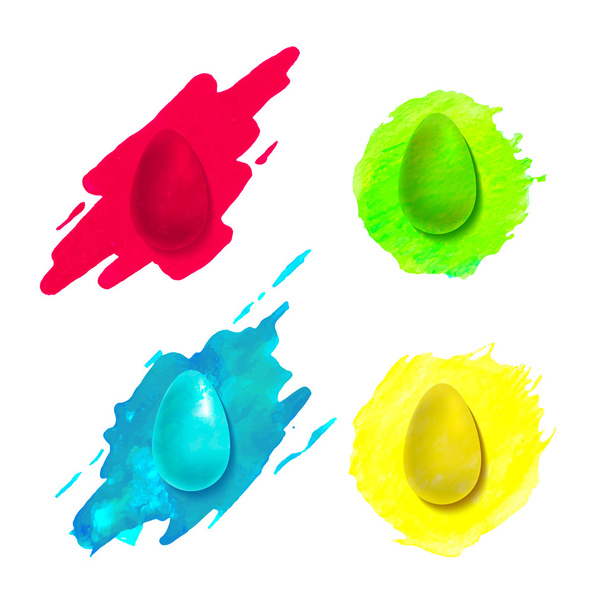 Set of colorful painted eggs.  - Vecteur, image