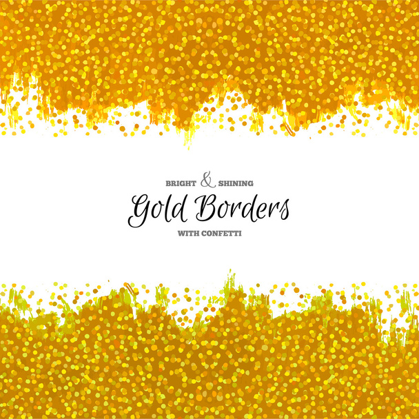 Hand Drawn Golden Borders - Vektor, kép