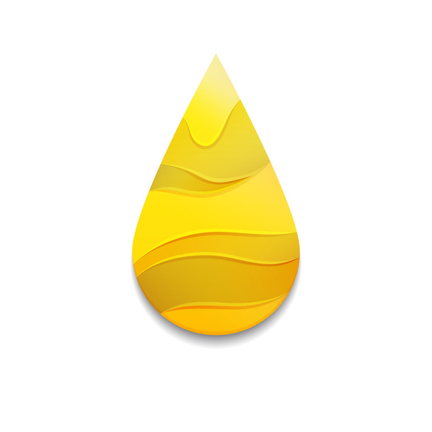 Yellow Oil Drop with Waves - Wektor, obraz