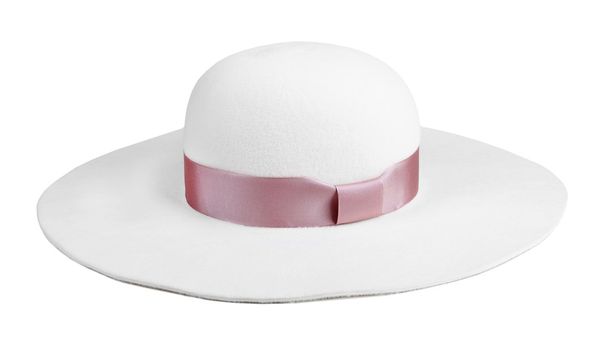chapéu de feltro feminino isolado no fundo branco
 - Foto, Imagem
