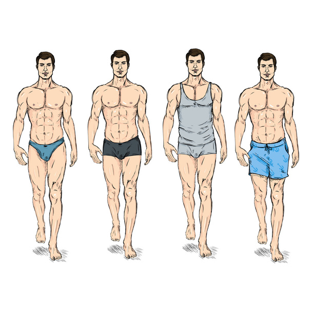 Modelos masculinos de moda
 - Vector, imagen