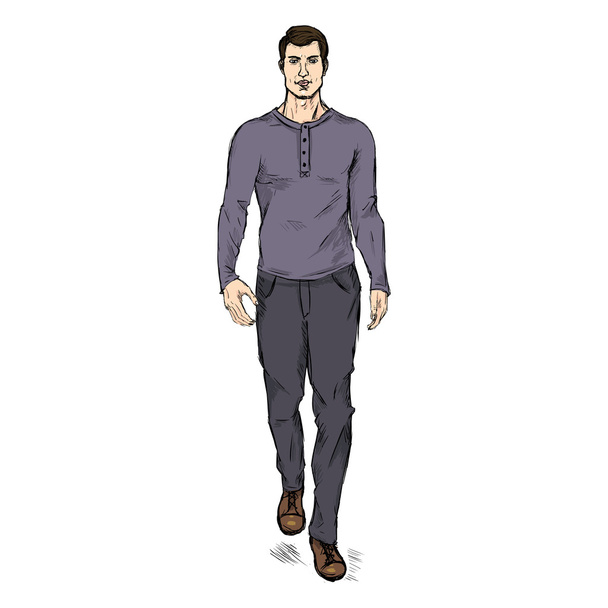 modelo masculino de moda
 - Vector, imagen