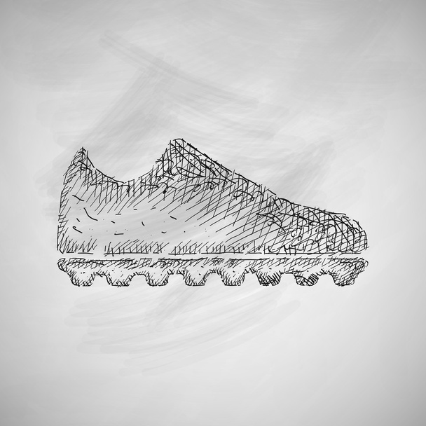 Kara tahta simgesine spor ayakkabı - Vektör, Görsel