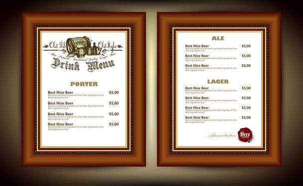 beer menu - Vector, Image