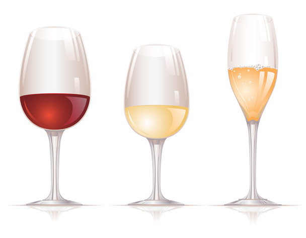Wine glasses - Vector, imagen