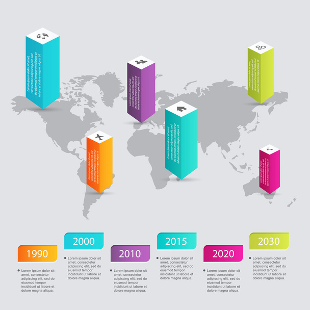 colorful infographics for business presentation - Vektör, Görsel