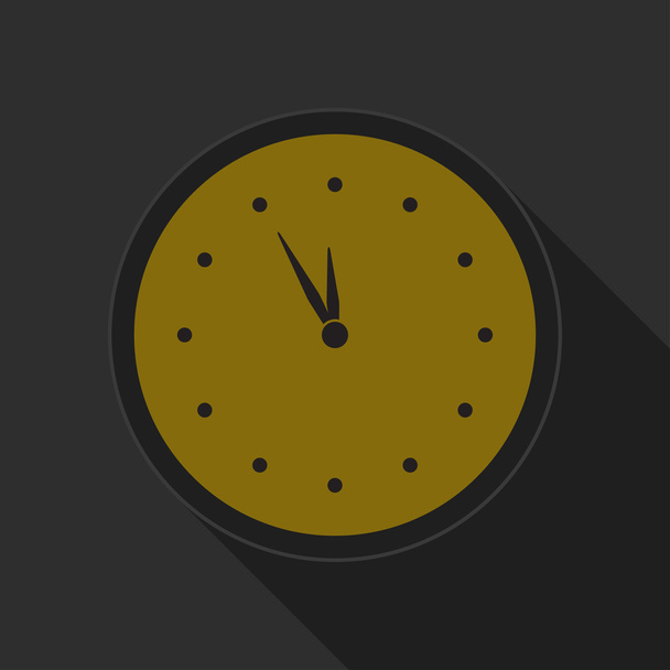 donker grijs en geel pictogram - klok - Vector, afbeelding