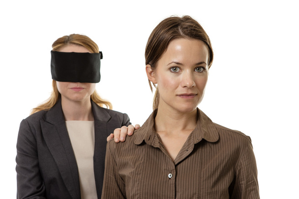 Blindfold Surprise, Close up of blindfolded woman holding s…