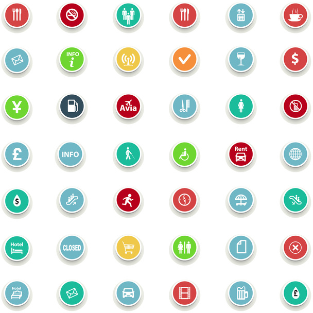 set of round icons information - Wektor, obraz