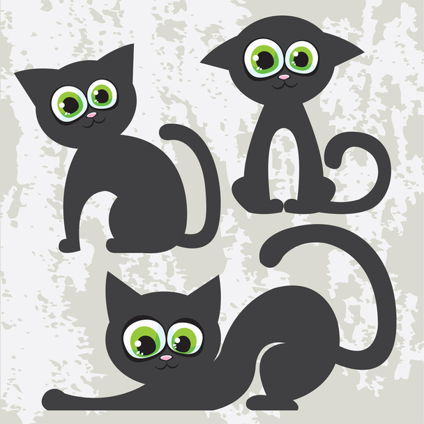 Cartoon black cats - Vector, imagen