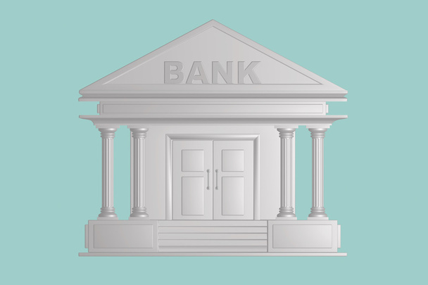 銀行の建物のフラット概念図  - 写真・画像