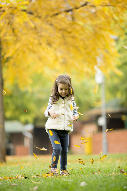 dziewczyna w parku jesień - Zdjęcie, obraz