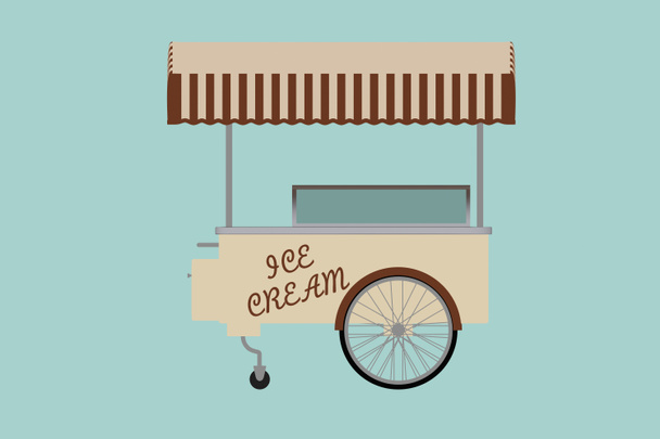 Flat Conceptual Illustration of Ice cream cart - Photo, Image