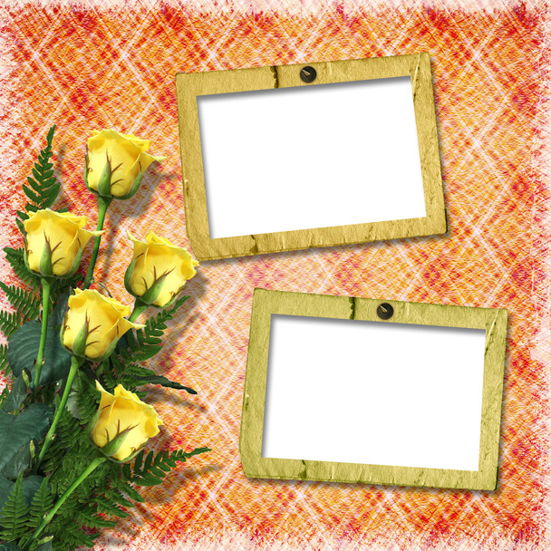 Vintage background with frames for photos. - Foto, afbeelding