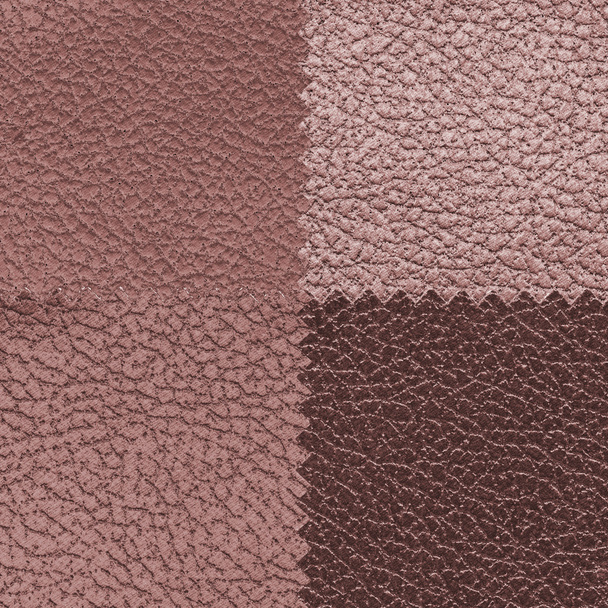 background of pieces of brown leather  of different tones - Photo, Image