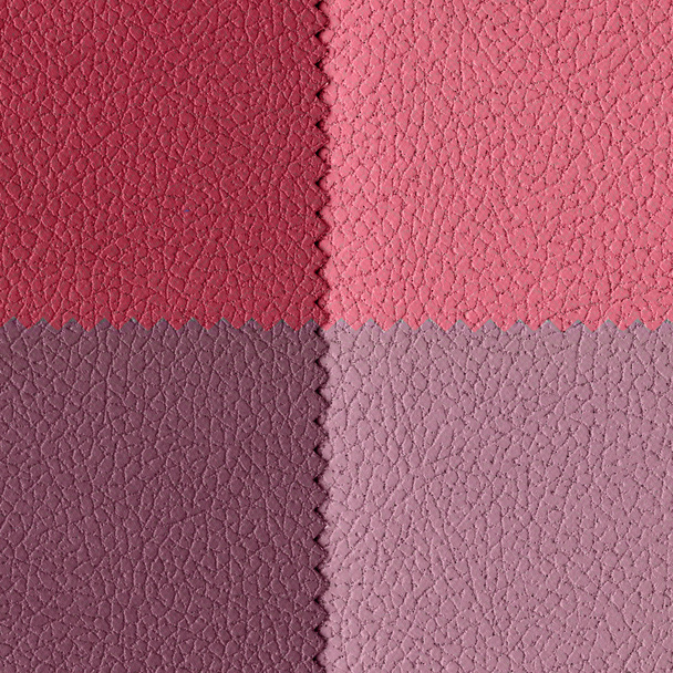 background of four different color pieces of leather - Foto, Imagem