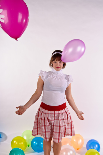Cute young girl with balloons - Fotografie, Obrázek
