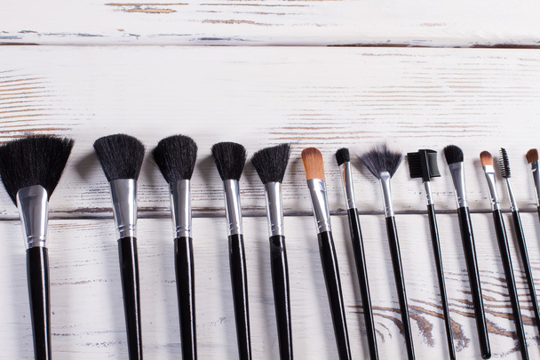 Various natural makeup brushes.  - Photo, Image