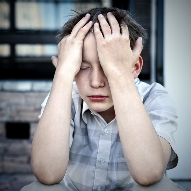 Sad Kid outdoor - Фото, зображення