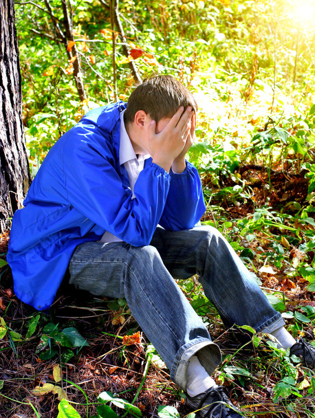 Sad Young Man outdoor - Zdjęcie, obraz