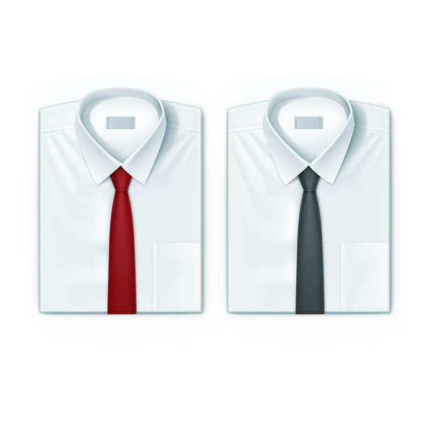 Camisas masculinas clássicas com gravatas vermelhas e pretas
 - Vetor, Imagem